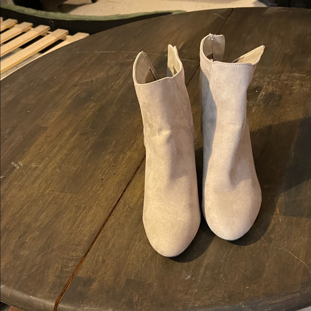 Elegant Cream Ankle Boots
